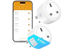 SURFOU Smart Plug Wi-Fi Timer Socket with Energy Monitoring, Mini Remote Control Plug Works with Alexa, Google Home and SmartThings, Light Timers For Home Security, App Smart Life/Tuya, 13A (2)