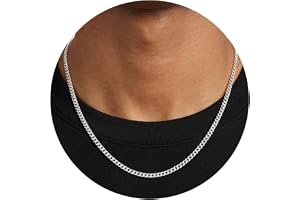 Halsband män silver rostfritt stål pansarkedja män pojkar smycken gåva | Kedja herr silver kedja rostfritt stål kedja män 3/6 mm bred vattentät kubansk kedja hiphop kedja cubansk kedja
