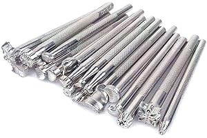 AVASEE 20 Pièces Estampage Cuir Diy Cuir Travail Selle Outils Set Sculpture Artisanat Making Poinçon Timbres Outils À La Main D'art