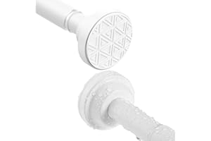 KONGMING Bastone Tenda a Pressione Estensibile 48-200cm Senza Forare Asta Telescopica in Acciaio Inox Bastone Tenda Doccia Bianco Antiscivolo & Mai Rustico per Finestra, Armadio, Porta