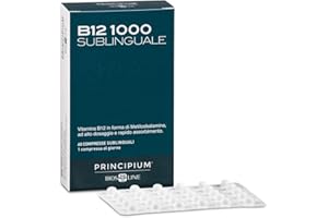 BIOS LINE Principium B12 1000 Sublinguale, Vitamina b12 in forma attiva contro stanchezza e affaticamento, Integratore sistema immunitario, Integratore vitamina b12 vegano, 60 compresse