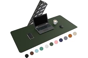 WURK Tappetino per Mouse Grande [120 cm x 60 cm] - Tappetino Scrivinia - Mousepad XXL - Pelle PU Impermeabile + Scamosciata Antiscivolo (Verde)