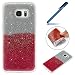 Produktbild Galaxy S7 Edge Hülle, Galaxy S7 Edge Schutzhülle, Ysimee Kreative TPU Silikonhülle Farbverlauf Schutzhülle Weich Cover Schutzhülle Cover Protector von Scratch,Abstößt,Staub für Samsung Galaxy S7 Edge Stoßfest Gummi Bumper Cover Shell Haut Sparkle Shine Case Soft Gel Silikonhülle + 1 x Blau Stylus Pen, Rose rot