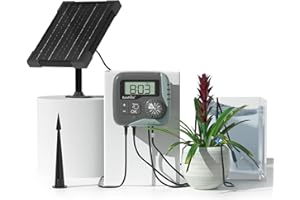 RAINPOINT Kit D'arrosage Goutte à Goutte Solaire, Système D'arrosage Automatique 45 L/H avec Pompe Programmable, Batterie 2600 mAh, pour Balcon, Jardin, Vacances et Plantes en Pot