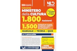 Concorso Ministero della Cultura 1800 posti - profilo 1.500 assistenti per la tutela, accoglienza e vigilanza per il patrimonio e i servizi culturali (Cod. 01). Manuale di Teoria e quiz