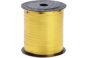 Chexin 500M Geschenkband in Gold, Gold Ringelband, Gold Ballonband, Polyband Deko Band für Geschenkverpackung Ballonverschlüsse Geburtstag Hochzeits Weihnachten Basteln Floristen Party Deko