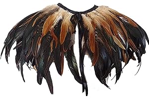 keland Femmes Plume Haussement Châle Cape a Volé Irisé Danse Halloween Décoration