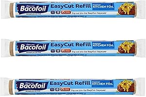 BBLISS 3 x EasyCut Foil Refill Rolls Tear & Heat-Resistant | Perfect for Grilling Baking Roasting Wrapping Freezing | 100% Recyclable | 300mm x 15m | Total 45m of Foil