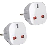 TEC UK - 2 x UK to EU Europe European Travel Adapter suitable for France, Germany, Spain, Egypt, China - Refer to Product des