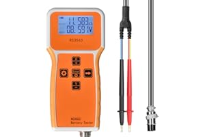 SURLABA Tester di Resistenza Interna Batteria, Misuratore Tensione e Resistenza Interna 1uΩ~200Ω/0~±100VDC, Verificatore Batteria per Acido al Piombo, Ioni Litio, Fosfato Ferro Litio, Pacchetto Batterie DIY