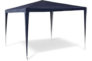 Relaxdays 10020077_45 Tonnelle tente de jardin terrasse pavillon chapiteau pergola guitoune tente de réception festival bar été, bleu 2,5 x 3 x 3 m