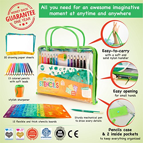 Valisette-de-Pochoirs--Dessin-pour-les-Enfants-par-Creativ-Craft-Jouet-Educatif-et-Activit-Idale-pour-les-Voyages-Eveille-la-Crativit-des-Garons-et-des-Filles-ds-4ans-Mdaille-dor--Loved-By-Parents--en
