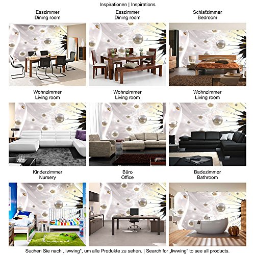 Vlies Fototapete 152.5x104cm PREMIUM PLUS Wand Foto Tapete Wand Bild Vliestapete – Pflanzen Tapete Pusteblume Perlen Fasern beige – no. 2023 - 5