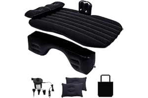 Sgizoku Inflatable Car Air Mattress for Back Seat, Suv Mattress Bed with Electric Air-Pump And Back Seat Extended Couch,Portable Blow Up Mattress,140×89x42 cm Universal Car Sleeping Mattress