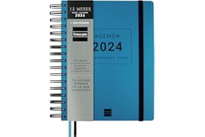 Finocam - Agenda 2024 Tempus 1 Día Página Enero 2024 - Diciembre 2024 (12 meses) Azul Español