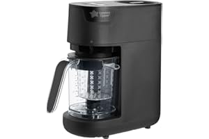Tommee Tippee Quick-Cook Baby Food Maker, Blender and Steamer, Food Processor, For All Stages of Baby Weaning, 200g Capacity, Black