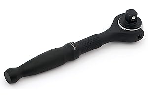 Titan 11313 1/4-calowy napęd x 10,5 cm (10,5 cala) 90-zębowa głowica obrotowa mikro grzechotka - czarna, fabryczna