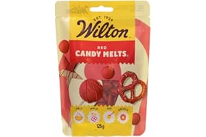 Wilton - Candy Melts Rouge: Bonbons fondants au Goût de Sucré et crémeux pour Mouler, Tremper et Décorer - Optimal pour Cake Pops, Bonbons, Gâteaux et Enrobage de Friandises - 125 g