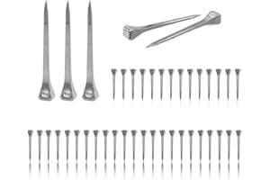 HJIAMA 40 Pièces Clou de Fer à Cheval, 54 mm Clous pour Sabots, Acier Carbone Fer à Cheval Clous, pas Facile Rouiller, Accessoire de Fer à Cheval pour Fixer Fers Cheval, Argent
