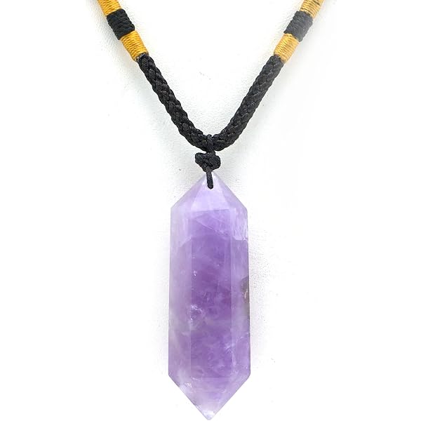 Lebensquelle Plus | Cristal de roche Angel Aura Pointe | Pendentif avec cordon en coton