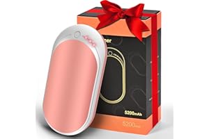 FEEBEE Calentador de Manos Recargable, Calienta Manos Electrico USB, 5200mAh Calienta Manos de Bolsillo, Electrónico Hand Warmer, Reutilizable Calientamanos Power Bank para Exterior, Camping, Senderismo