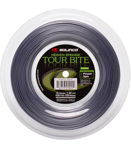 Jeu De Cordes De Tennis Solinco Tour Bite Soft - Co-polyester - Puissance Et Spin - Calibres 1.2 à 1.3 Mm - 8