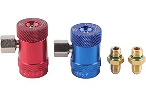 HYUDUO 2 Pezzi R1234YF Raccordo Adattatore, Attacco Rapido 1/4 di Pollice, Connettore per Tubo Flessibile del Manometro per la Ricarica del Refrigerante Dell'aria Condizionata Dell'auto
