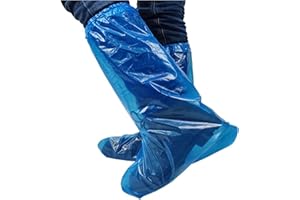 Zhbro YI 20 Stück Einmalige Dicke Stiefel- & Schuhüberzüge 48 cm Höhe Wasserdicht Rutschfest Blau