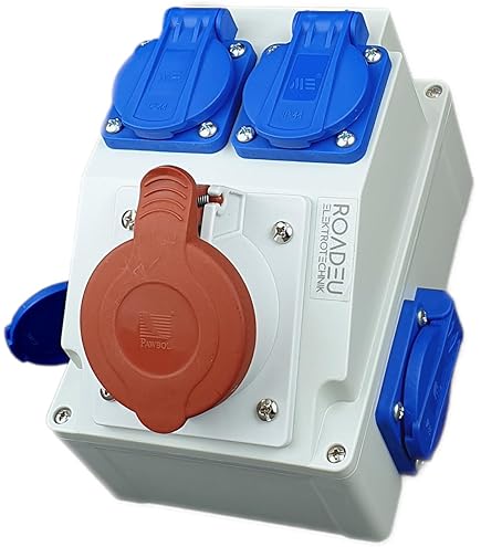 RSE RS KOMBI bouwstroomverdeler CEE krachtstroom wandverdeler stroomverdeler, 8. RS-COMBI 16A 5P, 2X230V, 0-1 SCHAKELAAR 16A