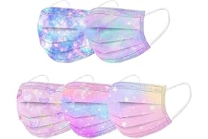 DEAAMYGLINE 50 Stück Mundschutz Kinder Bunt Einweg mit Motiv Mund und Nasenschutz Halstuch Masken Cartoon Druck 3-lagig Einmal MNS Tücher Staubdicht Atmungsaktiv Bandana Maske Schals für Jungen Mädchen