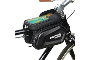 GUOFANG Borsa per telaio della bicicletta, da strada, mountain bike, impermeabile, resistente alla pressione, in EVA, con visiera touch screen in TPU (Saddle bag)