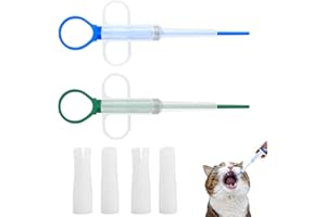 Fonyiunce 2 Pièces Lance Pilule Chat, Seringue pour Animaux De Compagnie, Réutilisable Coupe-Pilule pour Chat, Facile à Utiliser, Pet Pill Dispenser, pour Chats Chiens