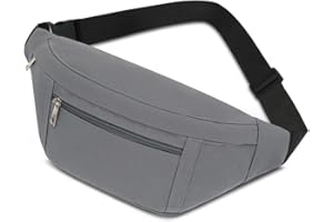 QINLOV Torba nerka na pasek dla mężczyzn i kobiet, wodoszczelna, stylowa, nylonowa, uniseks, do uprawiania sportu, aktywności na świeżym powietrzu, podróży, wędrówek, treningu psa, ciemnoszary,