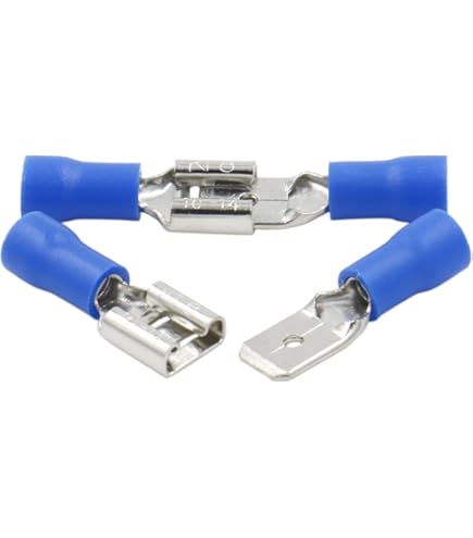 Connecteurs Mâle Femelle 4.8mm 100 Bornes Câble Heschen 4.8mm - Mâle/Femelle Isolées Vinyle, Pour 0.5-1.5mm² (22-16 AWG) - Rouge Cosse Plate