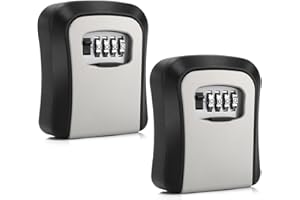 CROING 2 pezzi – Cassaforte per chiavi da parete, con serratura a combinazione, codice a 4 cifre, nero e grigio