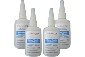 Cyanboard, 4 unidades de 50grs de adhesivo instantáneo de cianoacrilato viscosidad media. Pegamento múltiples materiales, modelismo y maquetas, reparaciones.