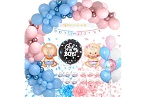 WEEYIN Gender Reveal Party Dekoration, Mädchen Oder Junge überraschung Deko, Babyparty Deko Girl Or Boy Geschlecht Offenbaren Ballon Mit Team Boy Team Girl Konfetti, Boy Or Girl Banner Deko für Baby Shower