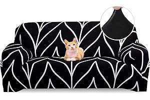 ‎JAOTTO Jaotto Sofabezug 3 Sitzer Elastischer Stretch Spandex Sofa Überwürfe Sofahusse Antirutsch Waschbar Sofaschoner Couchbezug für Sofa mit Armlehne,Schwarze Linie
