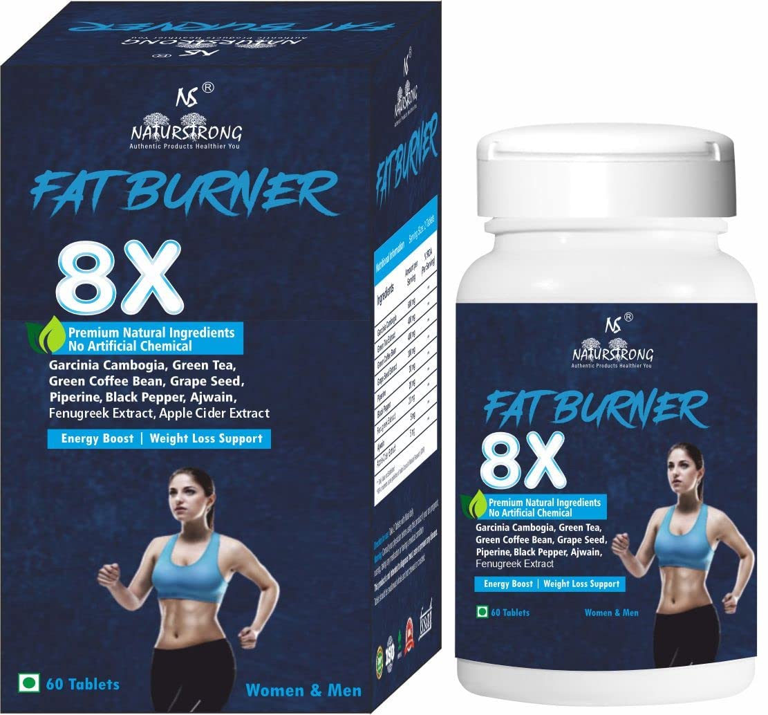 Naturstrong 100% Natural Fat Burner 8X for Weight Loss Products Garcinia Combogia, Green Tea, Green Coffee Bean & Apple Cider