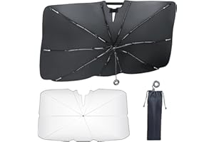 Airminti Parasole per Auto Parabrezza, Pieghevole, Nero, Universale, L (150*84cm), WZB23