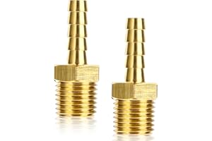 DIVINA VITAE Acoplamiento Aire Latón Acoplamiento Rápido De 1/4 "Conexiones Manguera Aire Rosca Macho Conector Manguera Aire Comprimido De 1/4" Juego Accesorios Para Compresor Aire (Paquete De 2)