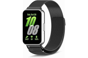 PaceBid Bransoletka metalowa, tkana stal nierdzewna, magnetyczna bransoletka zastępcza, dla mężczyzn i kobiet, klasyczny regulowany pasek do zegarka Samsung Galaxy Fit 3