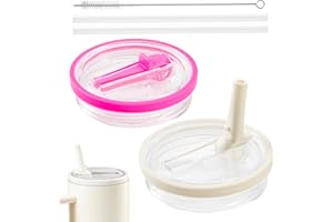 LOOHAOC Stanley Cup 2 sztuki pokrywek wielokrotnego użytku ze słomką, zamiennik pokrywki premium ze szczotką, szczelne i pyłoszczelne