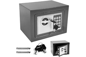 JAOSY Cabinet Safes, Digit Security Case Handy Storage Secure Locking Safe Chest Safety Box, Electric Wall Floor Mounted 2 Keys PIN Code Lock(4.6L, Grey)