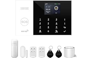 XNY Allarme casa 4G, Wifi Allarme Senza fili, Antifurto Allarme con Avviso APP, Kit 8 Pezzi: Rilevatore di Movimento, Sensore Porte Finestre, Sirena, Telecomando, Lavora con Alexa e Google Assistant