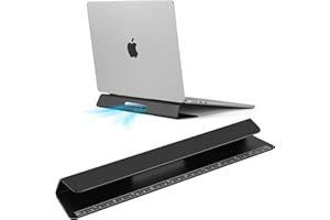 Psitek Aluminiowy stojak chłodzący do laptopa - ulepszone chłodzenie, ergonomia, stabilność i wszechstronność - kompatybilny z MacBookiem i wszystkimi laptopami, z linijką