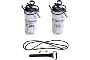 Moorcut Direct Ltd 2 x Dust Suppression Water Bottles with Spare Parts Kit 16L for Stihl Makita etc. Saws with Water Control Connector,White & Blue