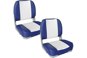 PRO-TEC [pro.tec] 2x sièges marins (bleu - blanc) en pack économique - en cuir synthétique imperméable / siège de pilotage / imperméable siège d'angle / résistant aux UV