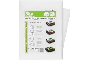 GARDENIX® 16 m² Polaire de Protection Contre Le Froid en Non-tissé, protège Contre Les gelées printanières, stabilisation UV (1,6m x 10m)