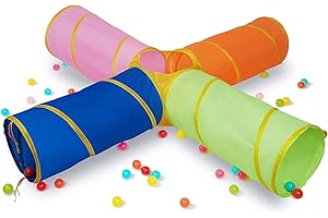 Meero London Kids Play Tunnels,4 Ways Indoor Outdoor Crawl Through Tunnel For Kids Dog Toddler Babies Children-Multi Colour